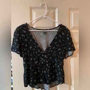 Wild Fable Black Floral Blouse